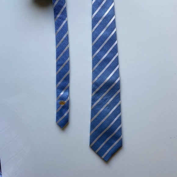Stafford Essentials 100% Silk handmade Blue Tie - Picture 3 of 4